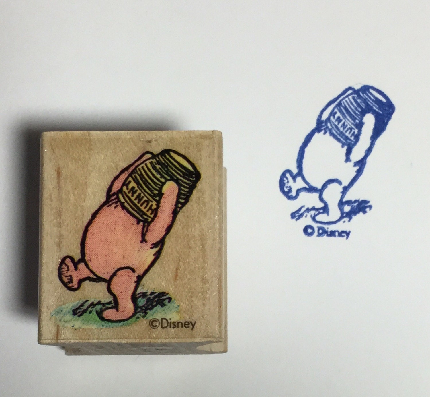 Small Classic Winnie the Pooh Hunny Wooden Stamp All Night