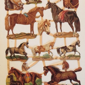 Caballos SCRAP RELIEFS (1 hoja) #7211 - Troqueles en relieve - Hecho en Alemania