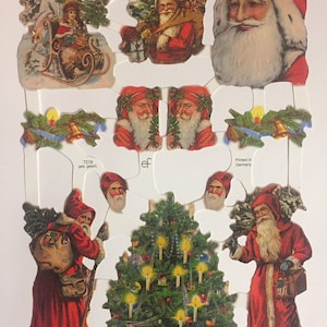 RELEVOS DE SUCATA Vintage Pai Natal Primitivo Papai Noel (1 folha) #7218 Cortes em relevo - Ernst Freihoff GmbH Fabricado na Alemanha