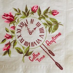 3 Authentiques serviettes de découpage Vintage Graceline, Coffee Time Old Clock, 13 » x 13 » Déplié