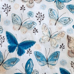 3 Decoupage Hostess Servietten, Hübsche blaue Schmetterlinge, 13&quot; x 16&quot; aufgeklappt