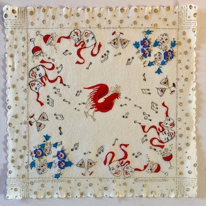 3 Decoupage Authentic vintage Harley Napkins, Musical Celebration Rooster Gold Gilt, papier monocouche 9 »