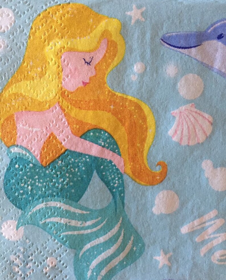 3 Decoupage Napkins Mermaids Are Real 13 X 13 Etsy