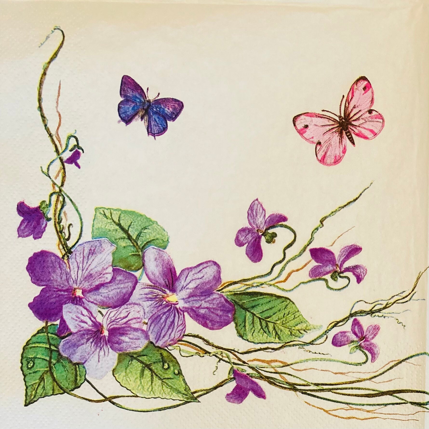 LOCCY 40 pezzi Tovaglioli Floreali, 33x33cm morbidi tovaglioli colorati a forma di fiore, tovaglioli a farfalla, usa e getta, per feste di compleanno