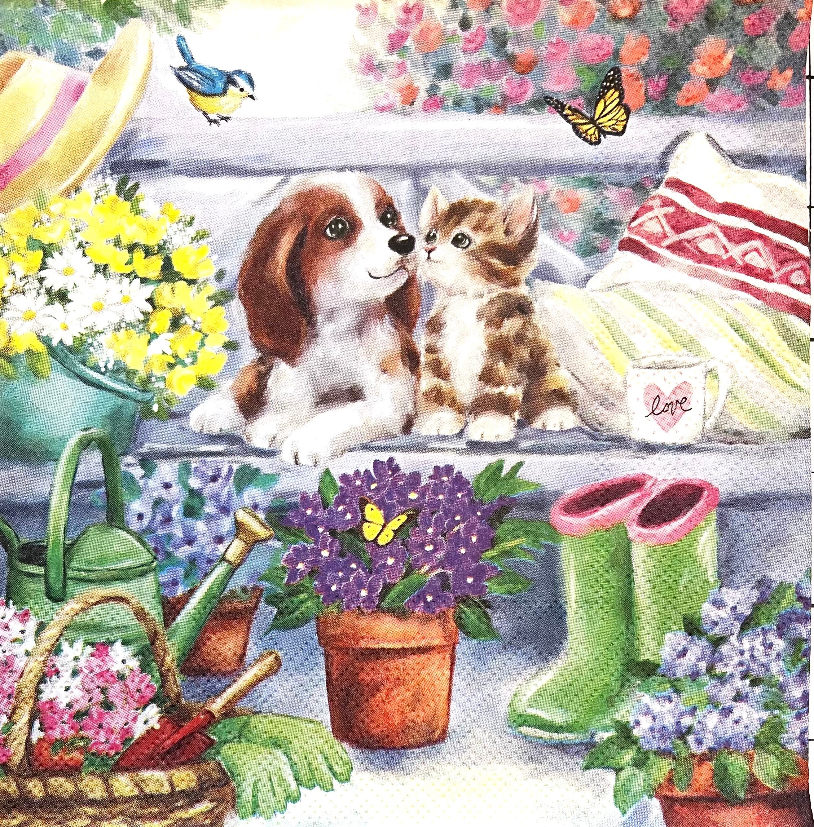 20 SERVIETTES PAPIER PRAIRIE COQUELICOTS 33CM