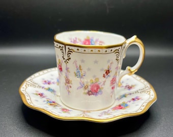 Vintage Royal Crown Derby Royal Antoinette Dainty Rose Demitasse