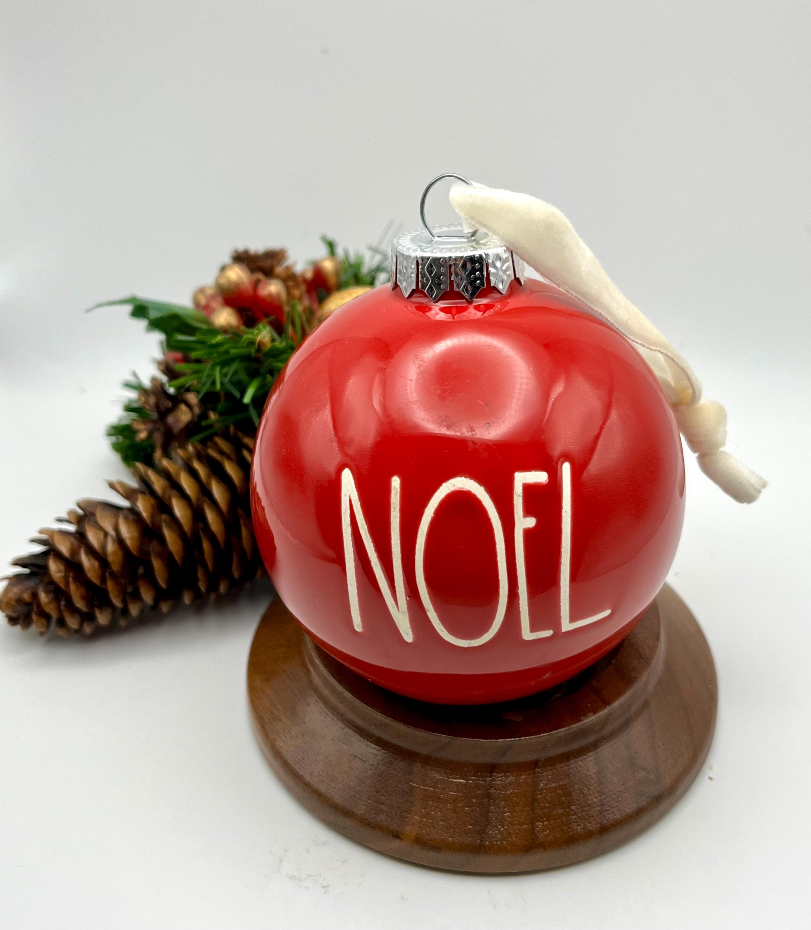 Noel W Rae Rae Dunn by Magenta Red 4” Collectible Christmas Ceramic Ornament NOEL ...