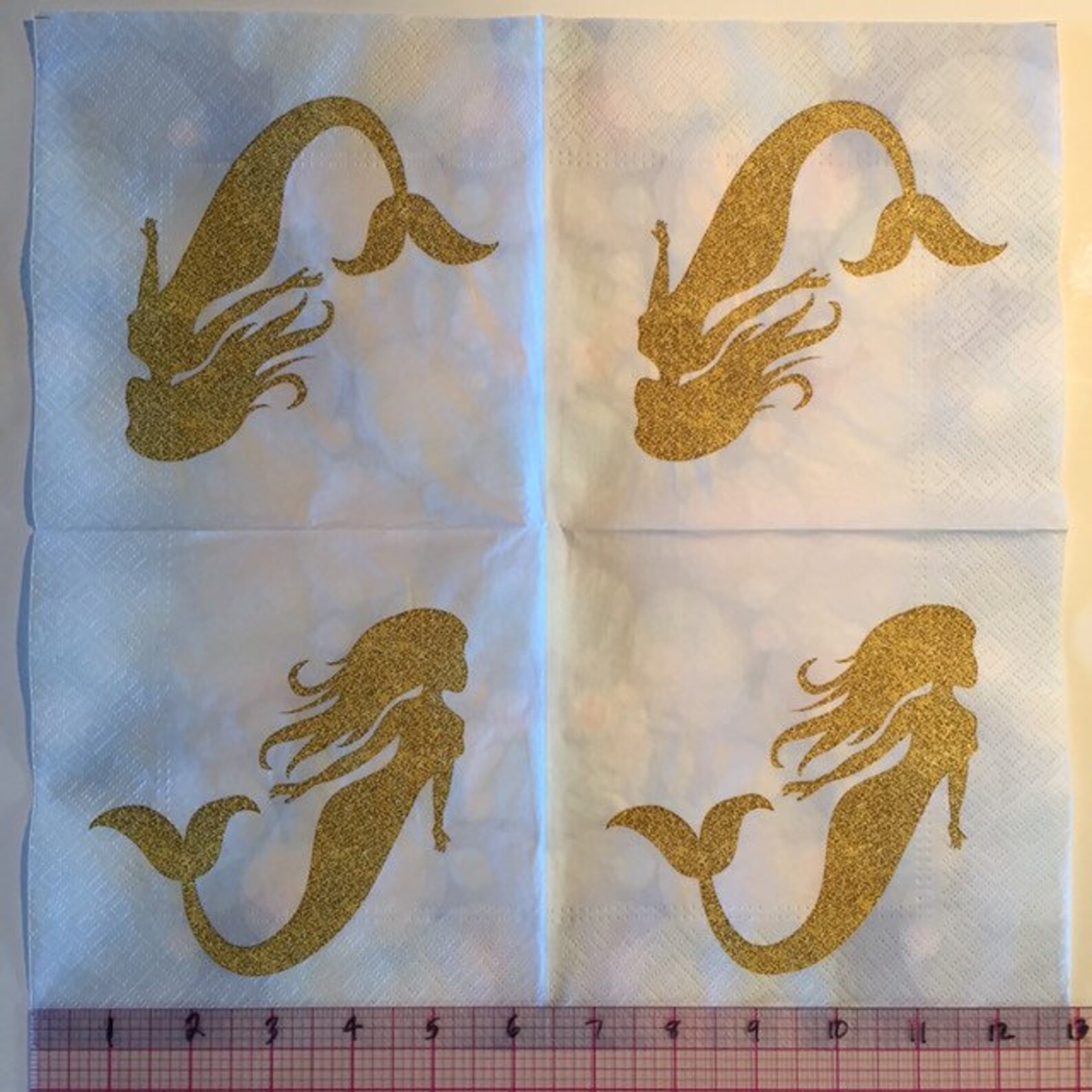 3 Decoupage Napkins Woven Gold Mermaid 13 X 13 Etsy