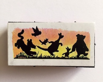 Vintage Classic Winnie-The-Pooh and Friends Foam Mounted Rubber Stamp Used