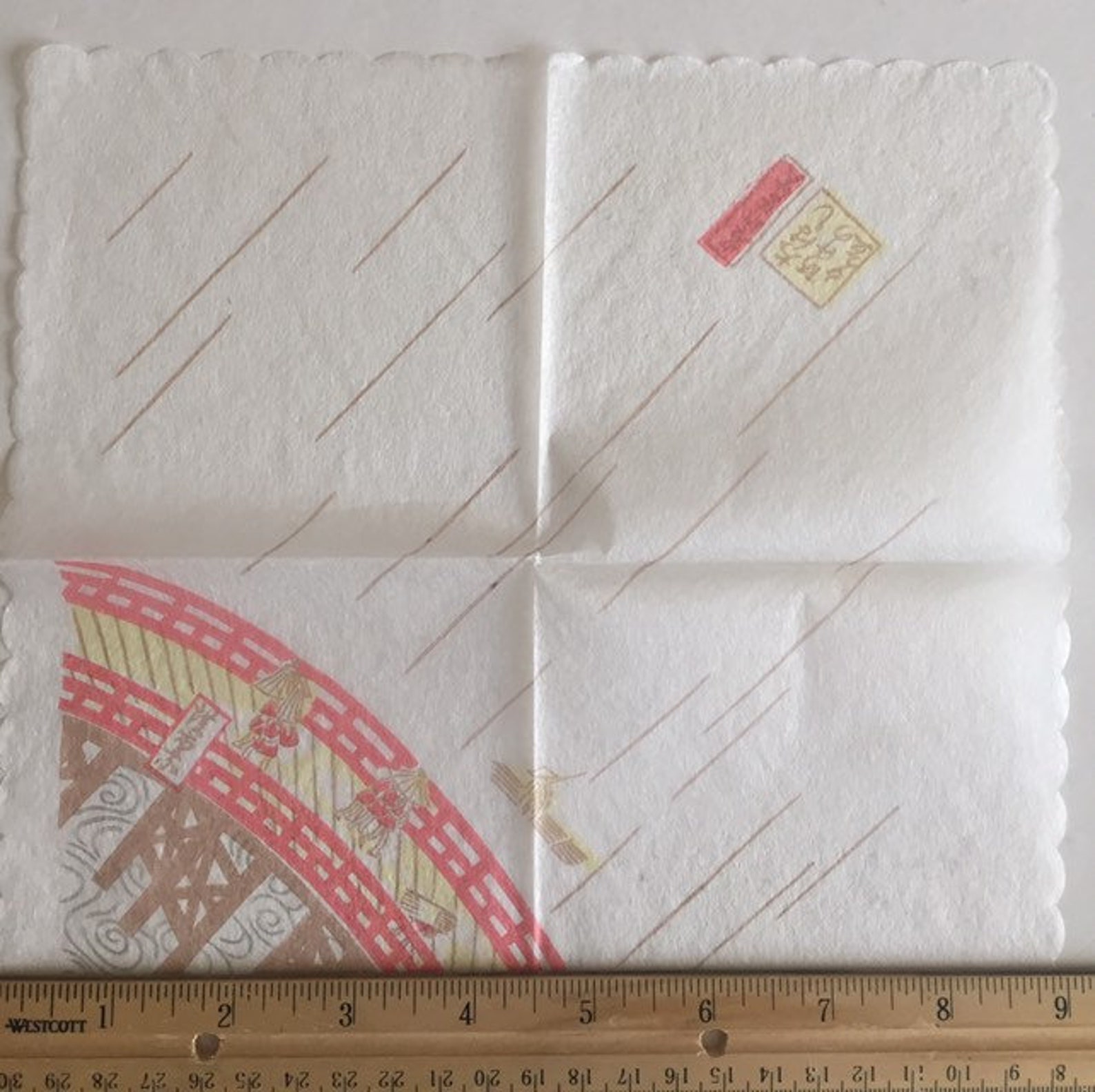 3 Vintage Decoupage Rice Paper Napkins Japanese River Bridge Etsy
