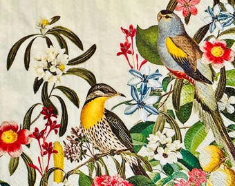 3 Decoupage Lunch Napkins, Jungle Birds Tropical Paradise 13" x 13" unfolded