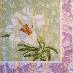 3 Decoupage Napkins, Spring Easter Lily Flower, 13&quot; x 13&quot; Unfolded