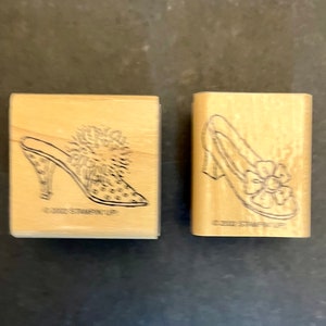 Twee Stampin' Up! Decoratieve pumps met hakken voor kittens, houten stempels, 2002