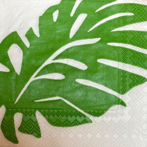 3 servilletas de decoupage para bebidas, hojas de palmeras tropicales, 10" x 10" desplegadas