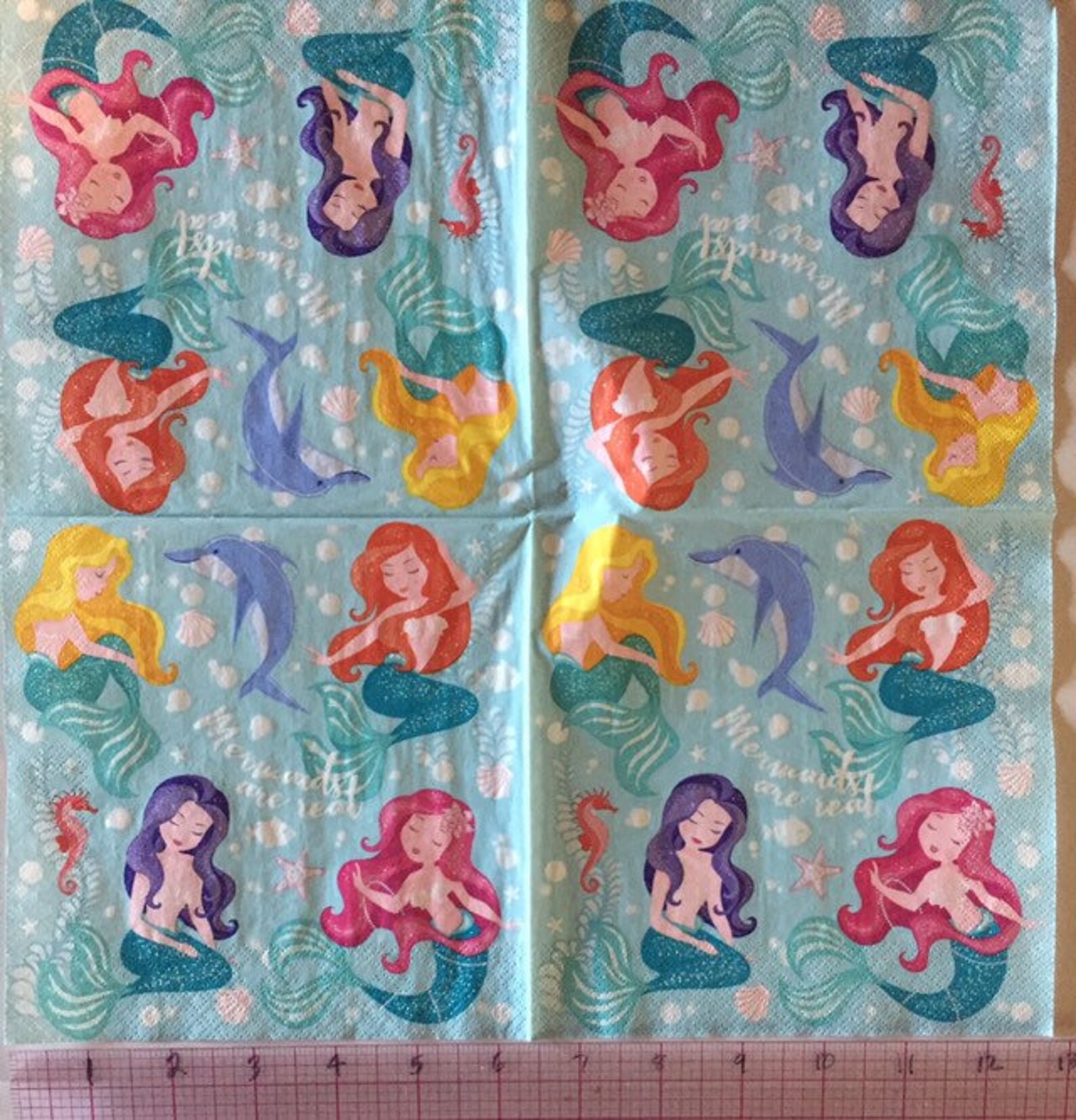 3 Decoupage Napkins Mermaids Are Real 13 X 13 Etsy