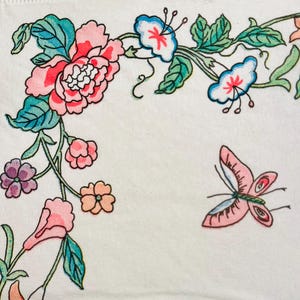3 Decoupage Beverage Napkins, Authentic Vintage Flowers Butterfly Chinese Garden Metropolitan Museum of Art, 10&quot; x 10&quot; Unfolded