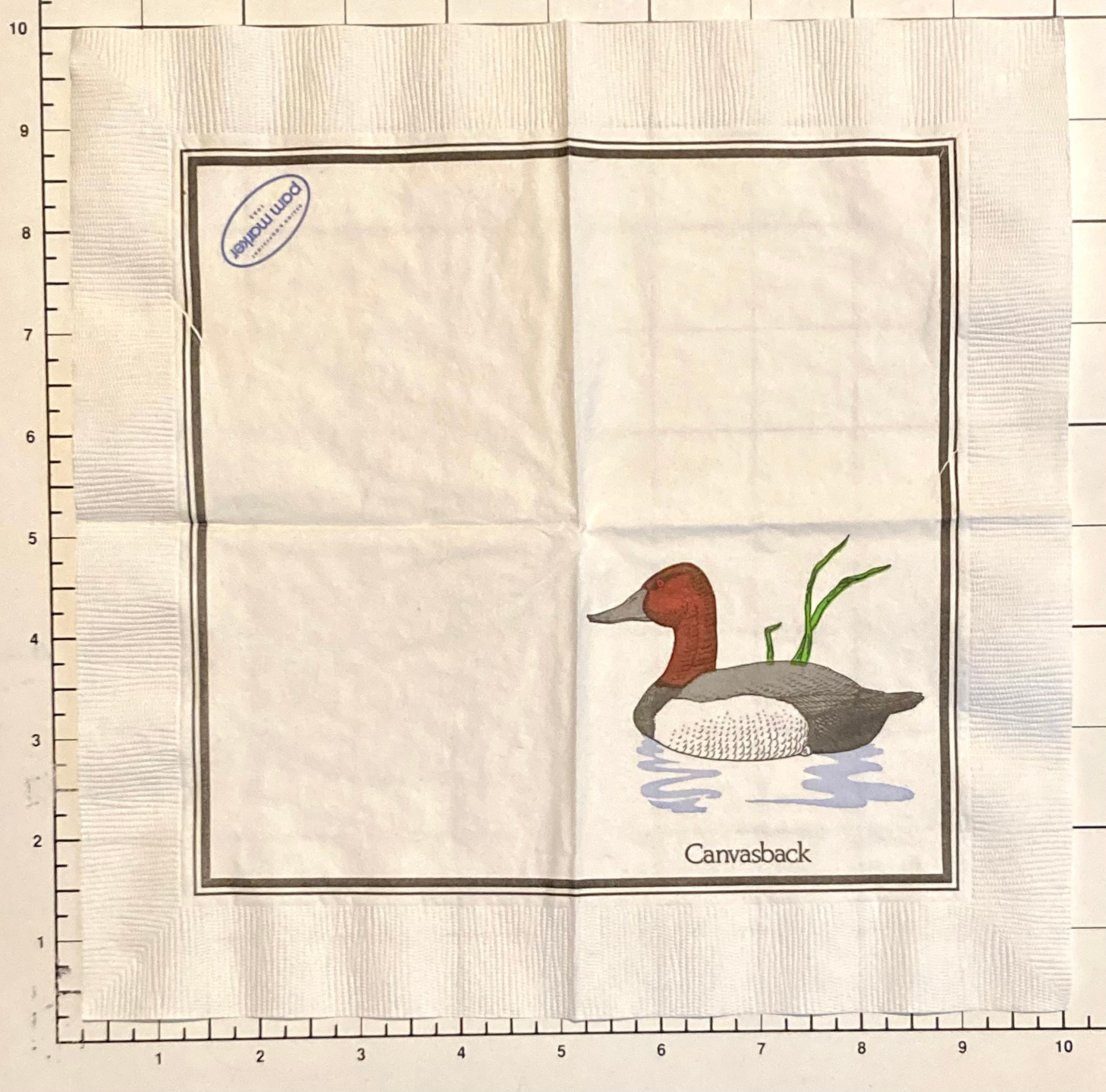 ヴィンテージ デコパージュ ドリンク ナプキン 3 枚、キャンバスバック