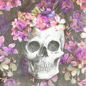 3 Servietten Servietten - Vier Día De Los Muertos Tag der Toten Calavera Sugar Skulls Blumenkronen 10 "x 10" Entfaltet