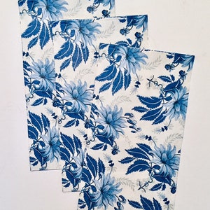 3 Decoupage Hostess Servietten, Indigo blaue Blumen 13 &quot;x 16&quot; entfaltet