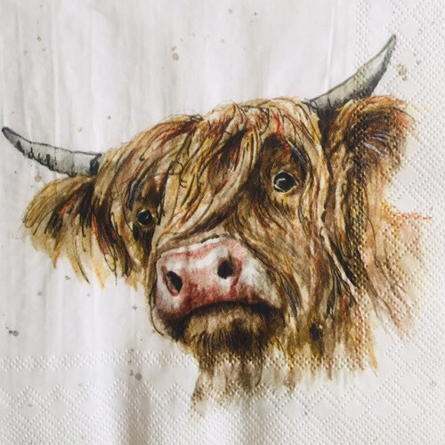 3 Decoupage Luncheon Napkins Farm Friends Cow 13 X Etsy