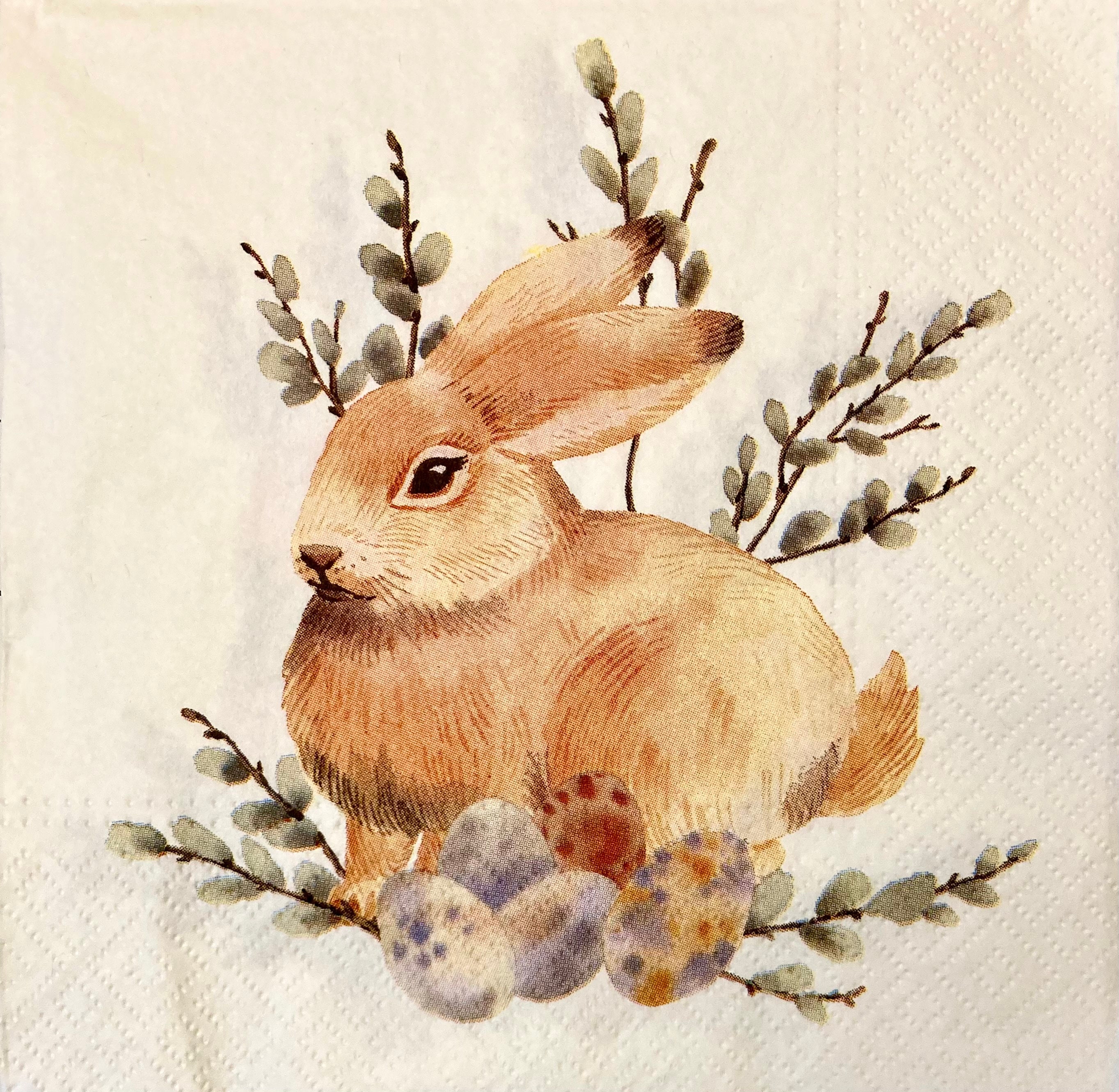 20 pezzi Tovaglioli di carta con motivo coniglietto di Pasqua felice