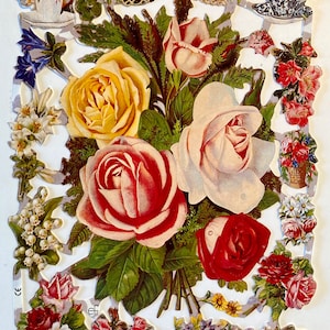 RELIEVES DE CHATARRA Rosas con ramos florales Borde (1 hoja) #7073 - Troquelados en relieve - Ernst Freihoff GmbH Made in Germany