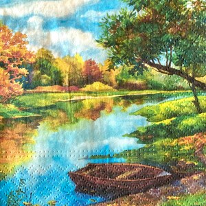 3 Servietten Servietten, Seeblick 33 x 33 cm, ungefaltet