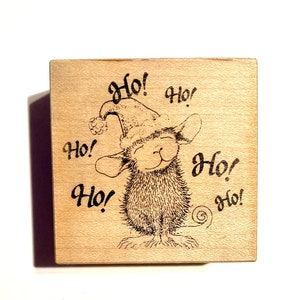 Stempel Rosa 485E Hausmaus Maxwell Ho! Ho! Ho! Holzstempel, 2001, gebraucht