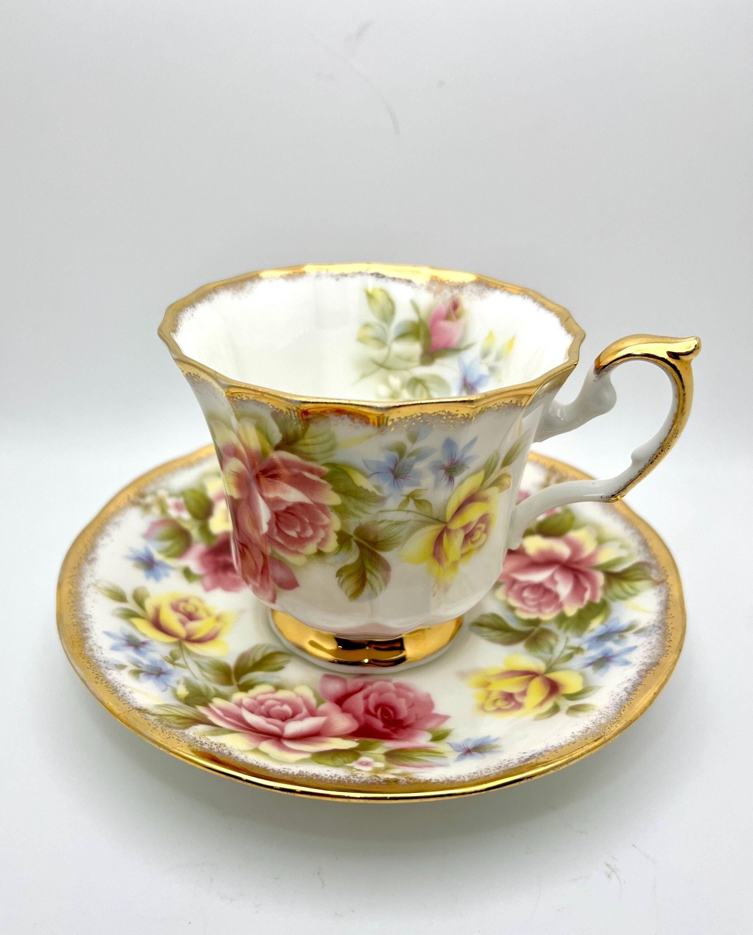 Vintage Elizabethan Staffordshire Jacobean Hand Decorated Fine