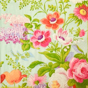 3 Decoupage Luncheon Servietten, Caspari Edwardian Garten 13 &quot;x 13&quot; entfaltet