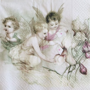 3 tovaglioli per decoupage, Sagen Cupido Angeli San Valentino, 13&quot; x 13&quot; aperti
