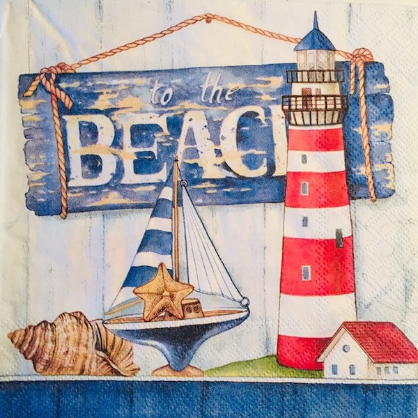 Lighthouse Napkins Etsy