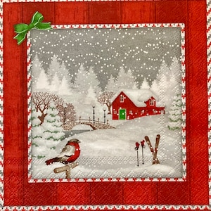3 Decoupage-Servietten, Winter Snowfall 33 x 33 cm, ungefaltet