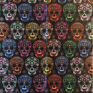 3 Decoupage Beverage Napkins Día De Los Muertos Day of the Dead Calavera Sugar Skulls Colorful Cynthia Rowley, 10 x 10 image 2