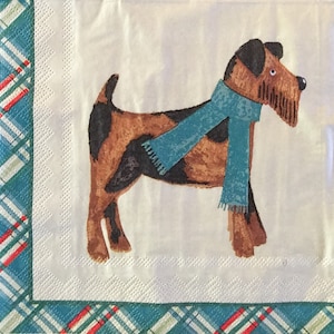 3 Decoupage Napkins, Ulster Weavers Four Dogs Ready For a Walk 13&quot; x 13&quot; unfolded