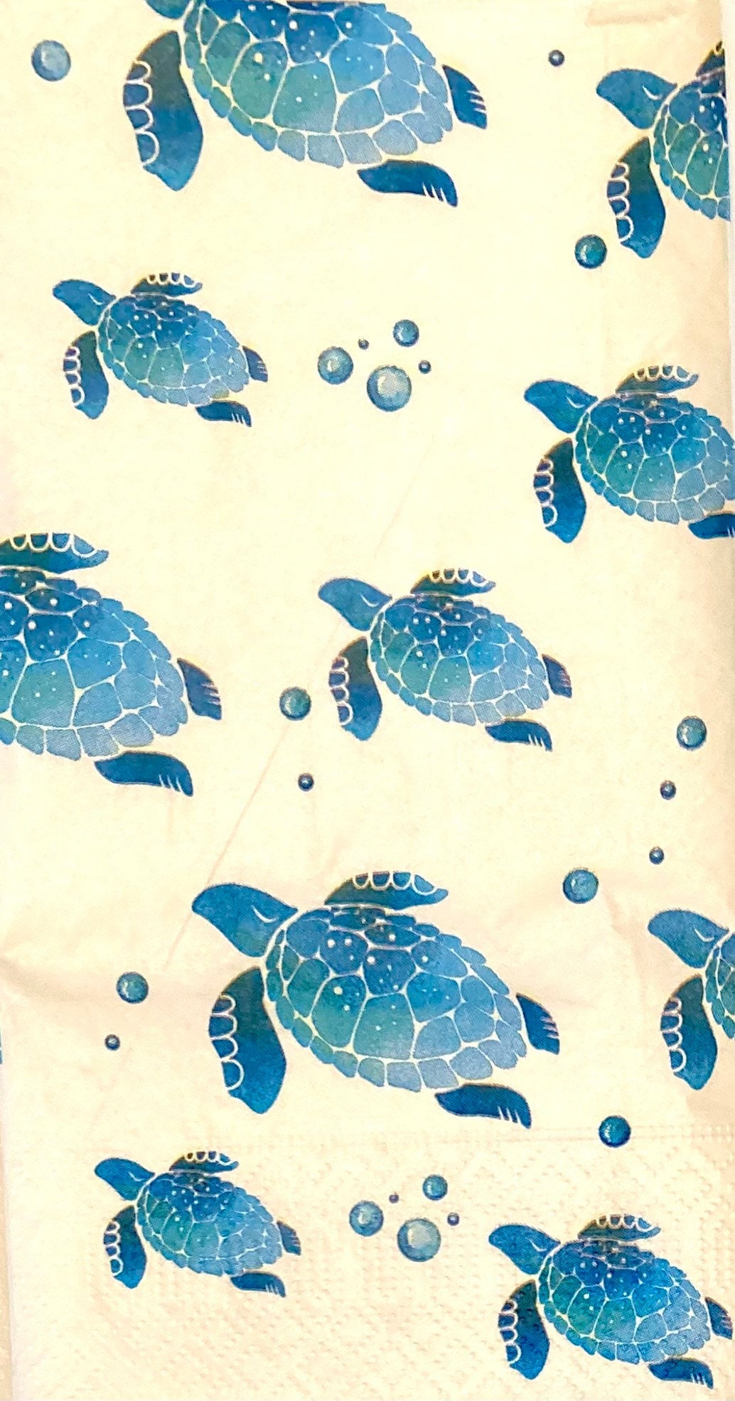 3x Single SMALL Paper Napkins Decaupage Craft Tissue Blue Seahorse Sea Life S207 