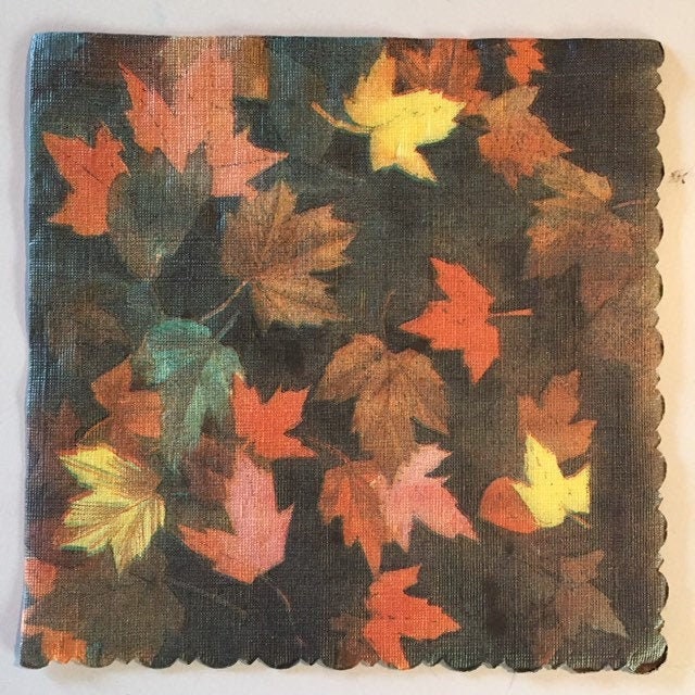 3 Decoupage Lunch Napkins, Wida Bern Swiss Autumn Leaves Textured 13" x 13"