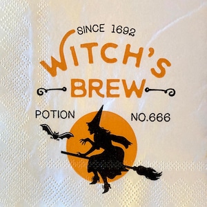 3 Decoupage Beverage Napkins, Halloween Wicked Witch&#39;s Brew, 10&quot; x 10&quot; Unfolded