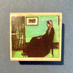 Timbres de musée MS115C Whistler Portrait de la mère de l’artiste Imprimé en caoutchouc en bois, 2 « x 2 1/4 »
