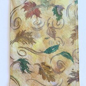 3 tovaglioli da hostess decoupage, foglie di brezza autunnale dipinte 13 " x 17 " spiegate