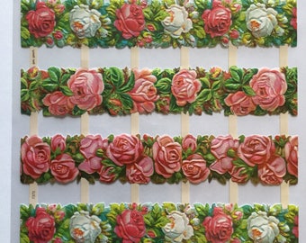 SCRAP RELIEFS Roses Floral Border (1 sheet) #7373 - Embossed Die Cuts -  Ernst Freihoff GmbH Made in Germany