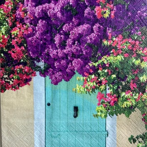 3 Decoupage Napkins, Summer Vibes Flowering Bougainvillea, 13&quot; x 13&quot; Unfolded