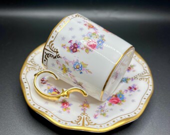 Vintage Royal Crown Derby Royal Antoinette Dainty Rose Demitasse