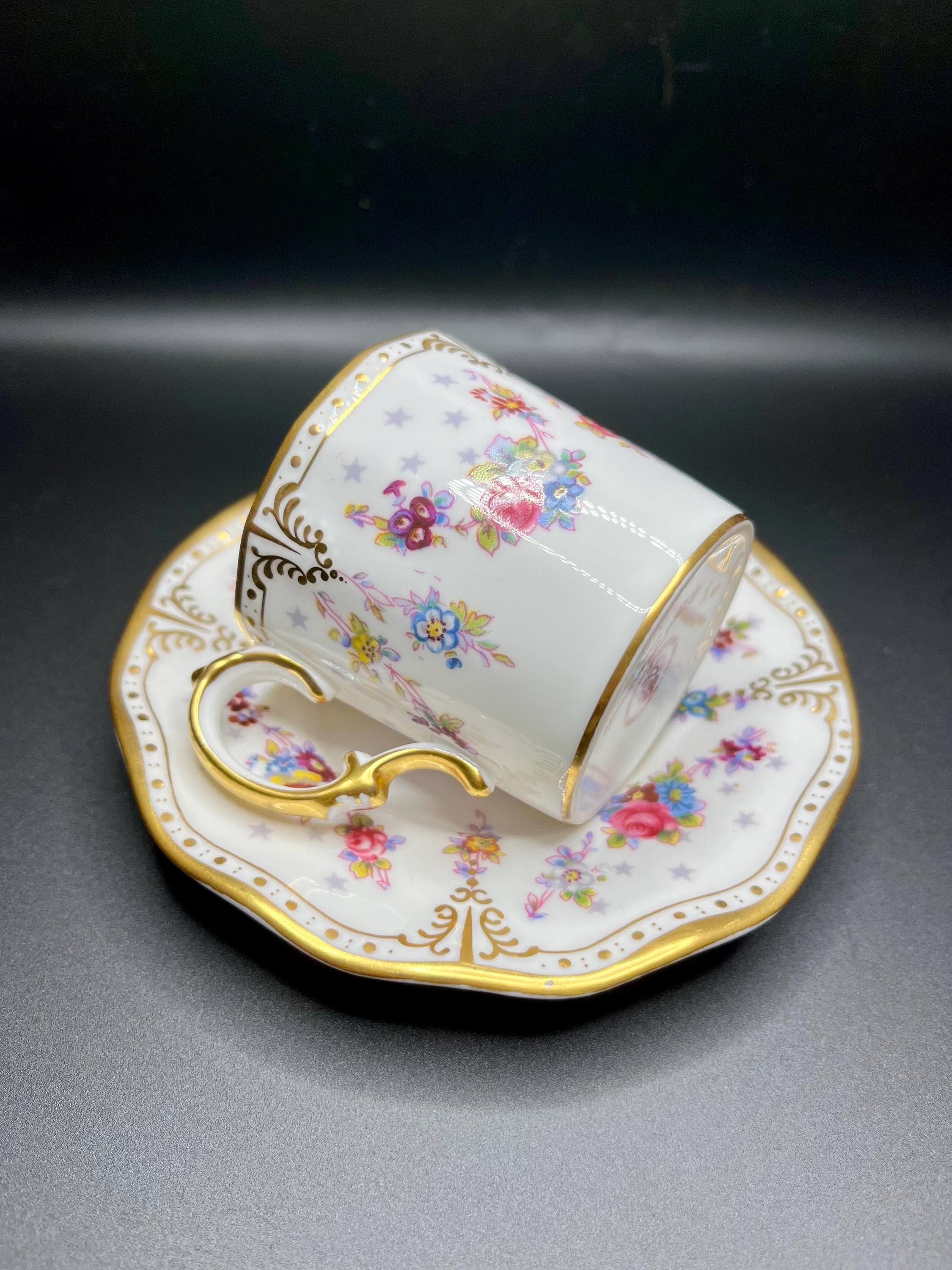 Vintage Royal Crown Derby Royal Antoinette Dainty Rose Demitasse
