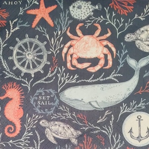 3 Servilletas Decoupage, Ocean Adventure 13" x 13" desplegadas