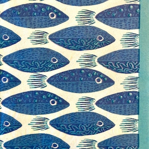 3 Decoupage Getränkeservietten - Schwarm blauer Fische 25cm x 25cm ungefaltet