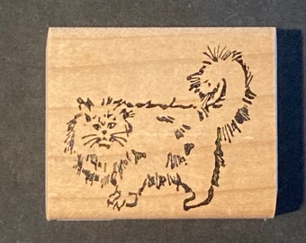 Stampians Mounted Wooden Rubber Stamp Patches the Cat, Unused