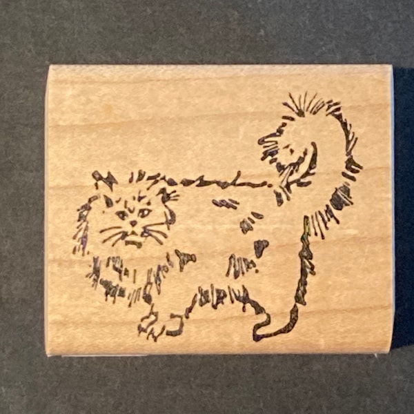 Stampians Mounted Wooden Rubber Stamp Patches the Cat, Unused