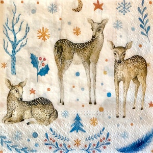 3 Decoupage Servetten, Gentle Fawn Deer, 13" x 13" uitgevouwen