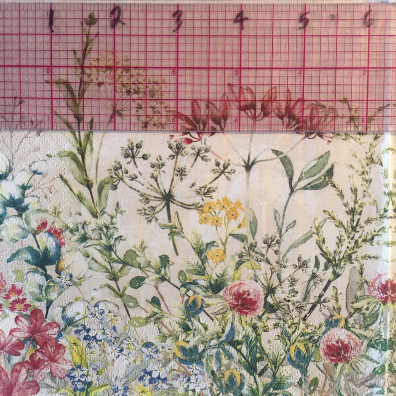 3 Decoupage Napkins Spring Wildflowers Meadow Etsy